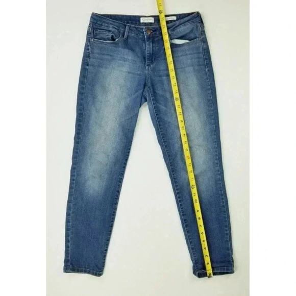 Jessica Simpson Size 6/28 Women's Rolled Crop Skinny Blue Denim Jeans Size 28X27 - Picture 10 of 11